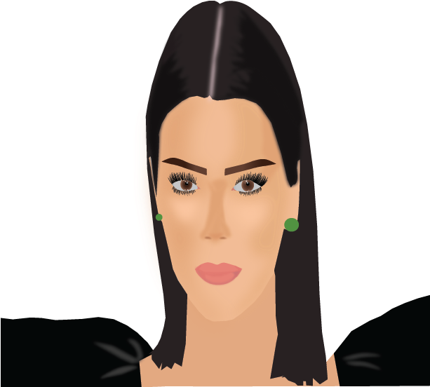 Vector Portrait Kendall Jenner - Girl (612x605), Png Download
