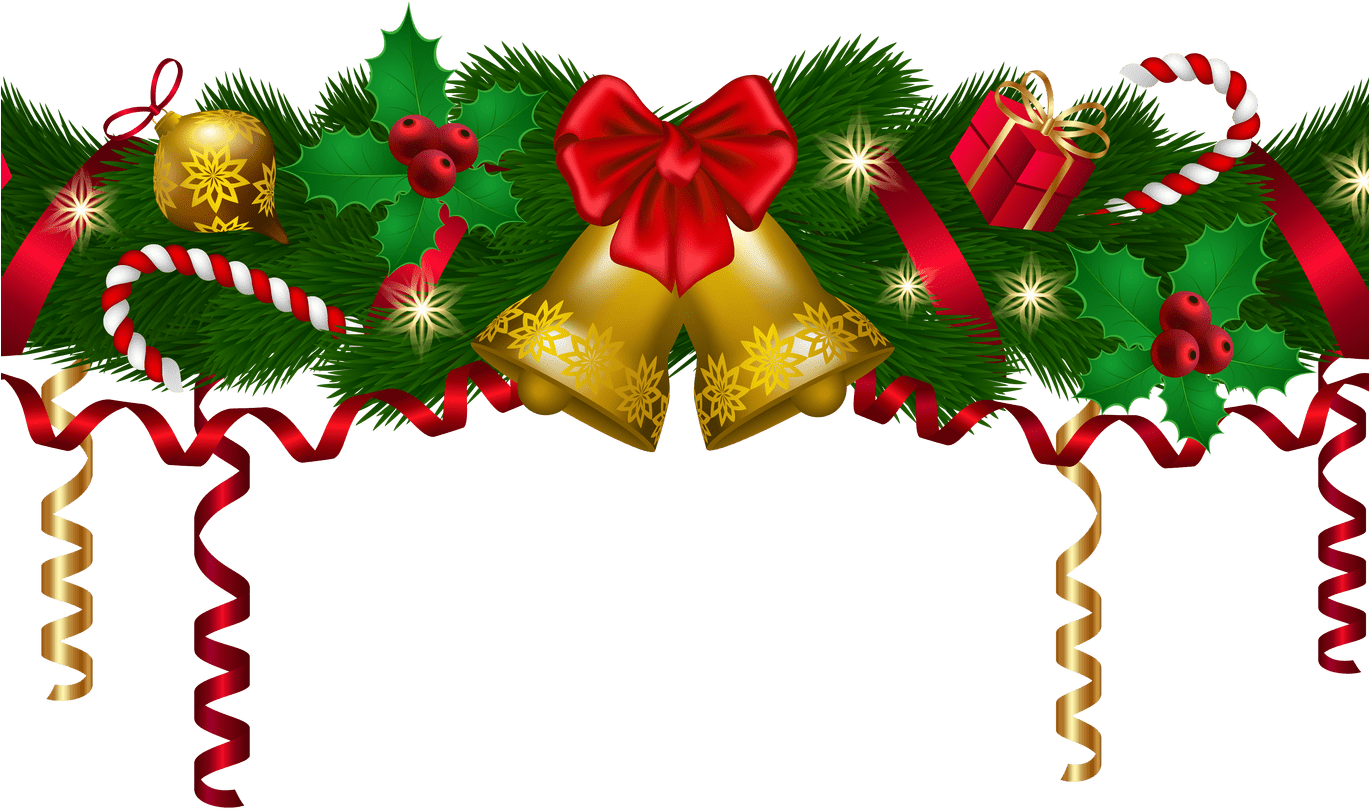 Christmas Deco Garland Png Clip Art Image Gallery - Christmas Wreath Clipart Png (1368x855), Png Download