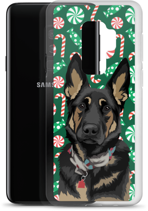 Christmas Candy Samsung Case Christmas Candy Samsung - German Shepherd Dog (900x900), Png Download