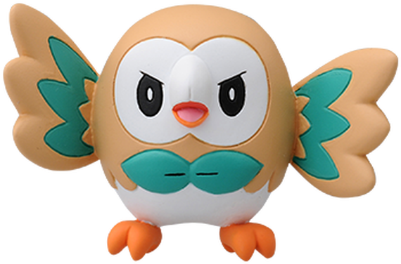 Moncolle Ex Rowlet Pokemon Sun Moon Emc-02 Takara Tomy - Pokemon Popplio (700x700), Png Download