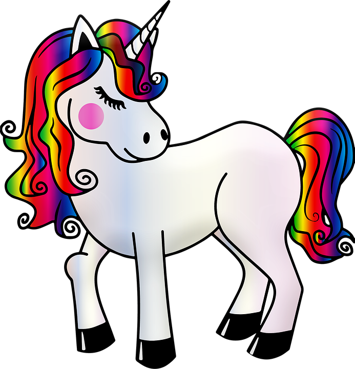 Unicorn Rainbow Colorful Magic Horn Sweet Fantasy - Unicorn (693x720), Png Download