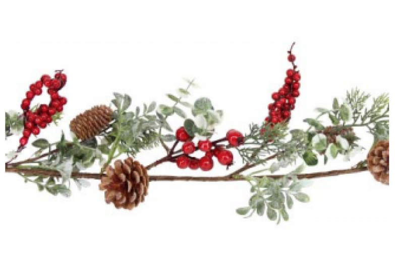 Christmas Garland Border Clipart (782x1000), Png Download