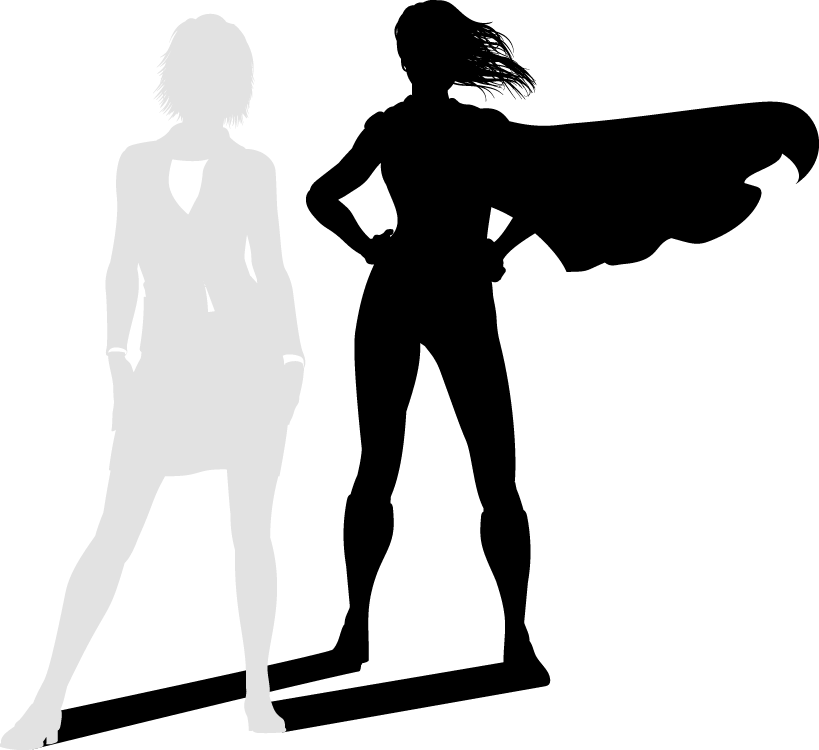 Super Biz Woman - Superhero Shadow (819x750), Png Download
