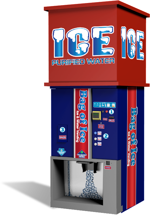 Bag Of Ice Vending Machine Models - Signage (519x712), Png Download