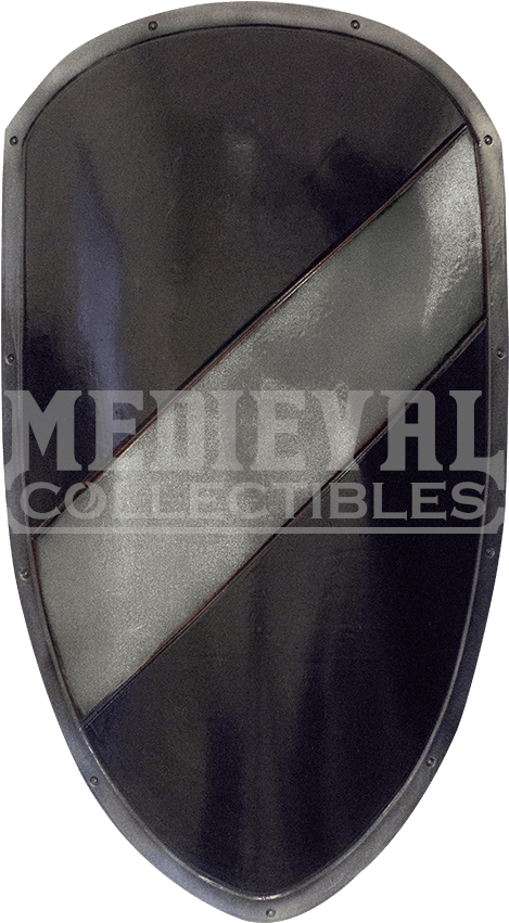 Silver And Black Striped Ready For Battle Large Shield - Emblem (850x850), Png Download