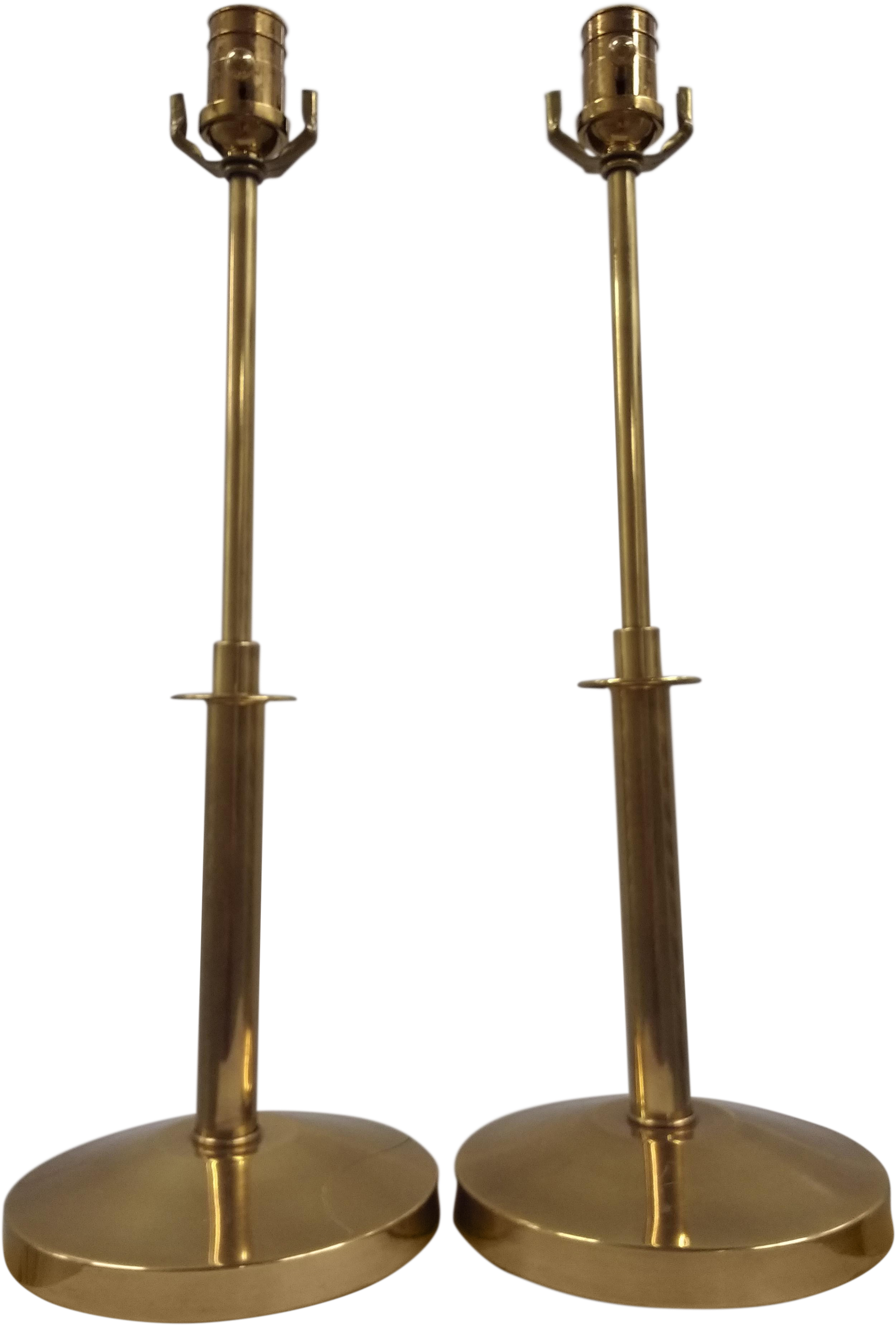 Mid Century Ethan Allen Brass Candlestick Table Lamps - Brass (2778x4107), Png Download