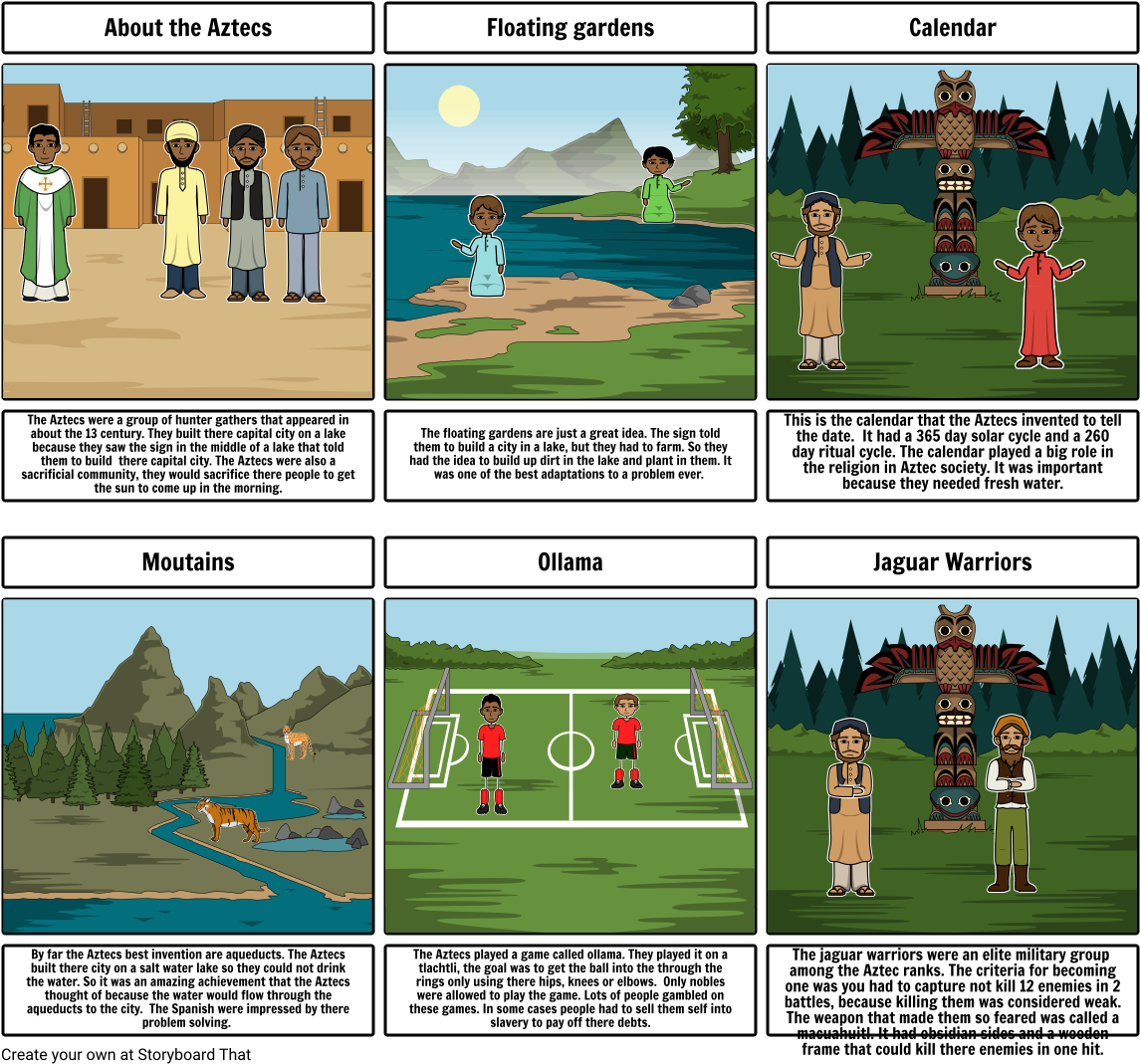 About The Aztecs Floating Gardens Calendar ﻿the Azte - Cartoon (1164x1086), Png Download