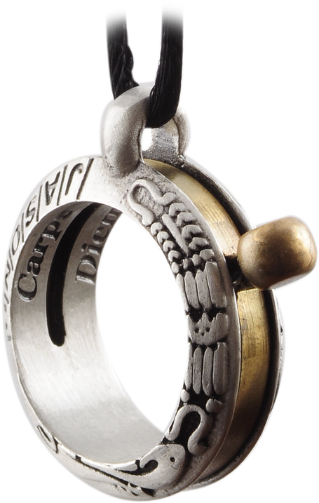 Aquitaine Aztec Pewter Sundial Pendant - Locket (634x800), Png Download