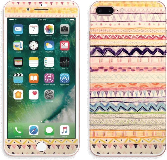 Hand Drawn Aztec Skin Iphone 7 Plus - انواع الموبايلات (800x767), Png Download