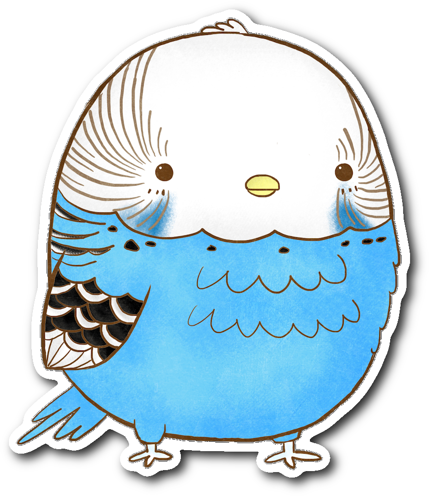 Blue Parakeet Sticker - Parakeet Sticker (1064x1064), Png Download