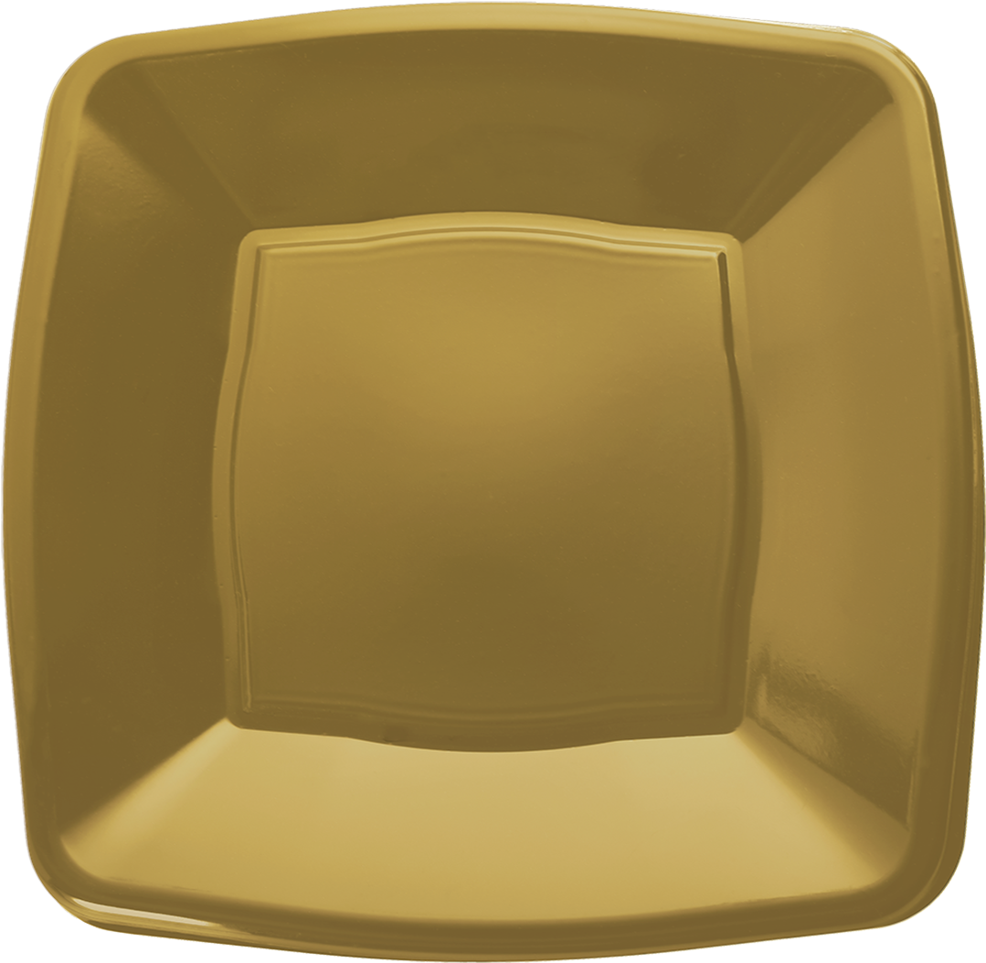 Gold Square Disposable Plastic Party Plates 9" / 23cm - Plate (1200x1200), Png Download