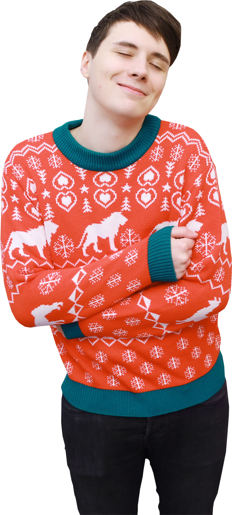Dan And Phil Tumblr Icons Png Dan And Phil Tumblr Icons - Dan And Phil Christmas Sweater (908x1839), Png Download