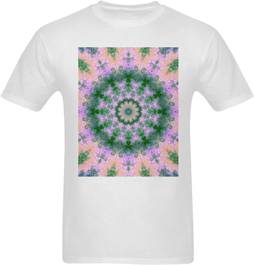 Rose Pink Green Explosion Of Flowers Mandala Sunny - Starcom (1000x1000), Png Download