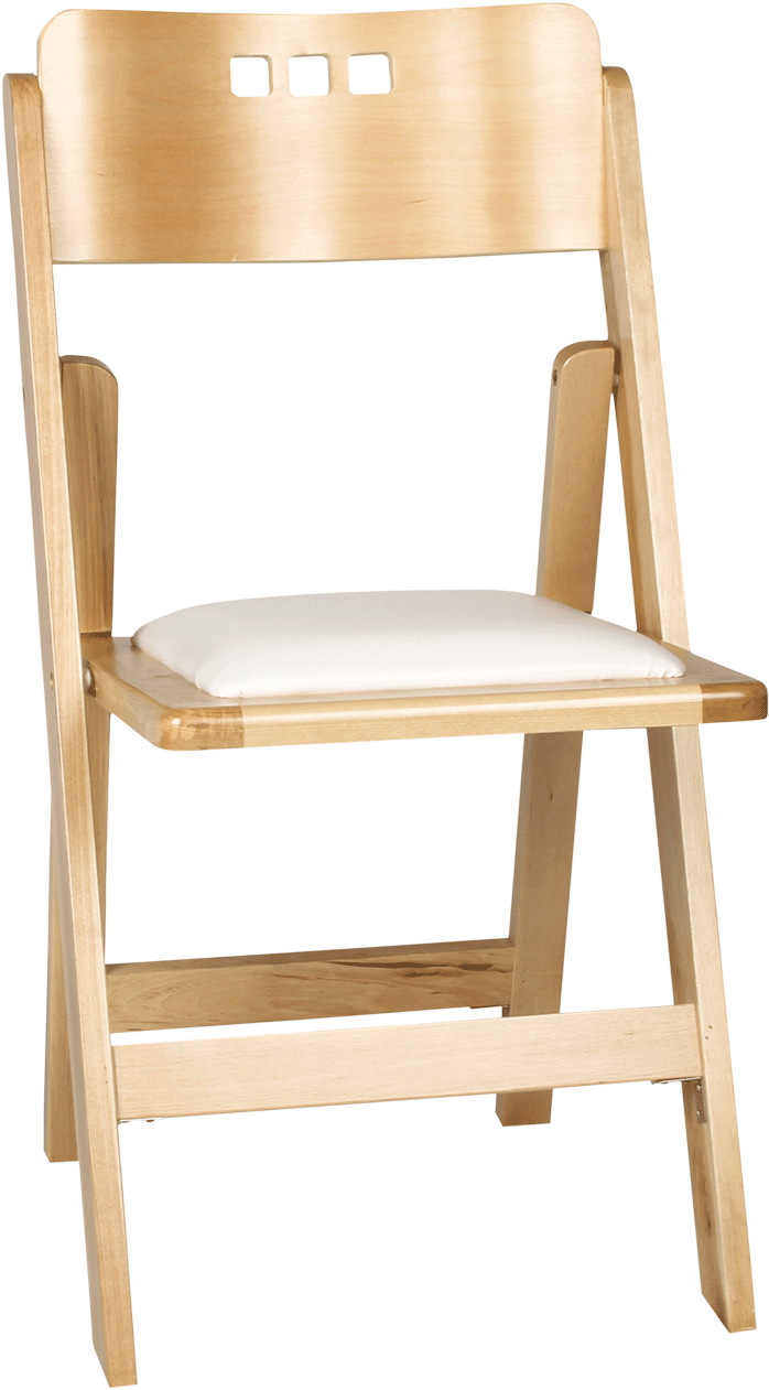 Natural 3-hole Wood Folding Chair - Folding Chair (980x1384), Png Download