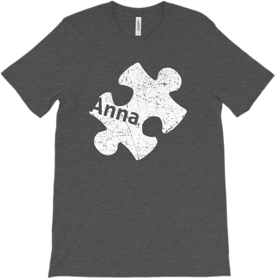 Custom Autism Awareness Puzzle Piece (anna) Graphic - Shirt (1000x1000), Png Download