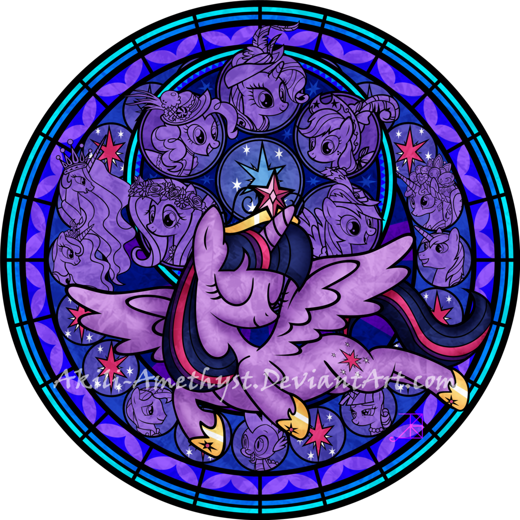 Free To Use As A Wallpaper, But Do Not Redistribute - My Little Pony Stained Glass Twilight Sparkle (1024x1024), Png Download