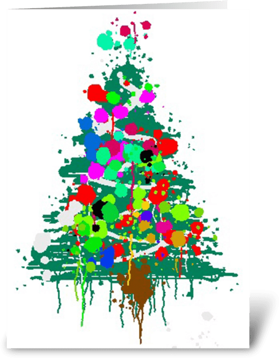 Christmas Tree Explosion Greeting Card - Christmas Tree (700x792), Png Download