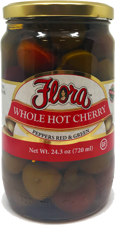 Whole - Flora Hot Cherry Peppers (800x800), Png Download