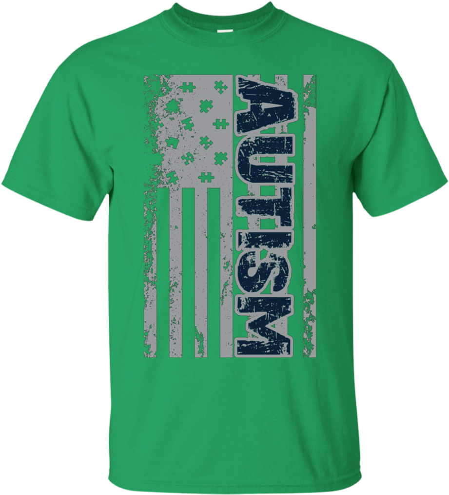 Autism Awareness American Flag Puzzle Piece Apparel - Active Shirt (1024x1024), Png Download