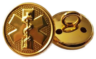 Star Of Life Knapp - Gold (780x585), Png Download
