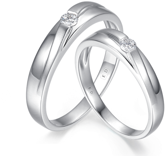 Elegant Wave Flush Set Diamond Wedding Ring - Pre-engagement Ring (600x600), Png Download