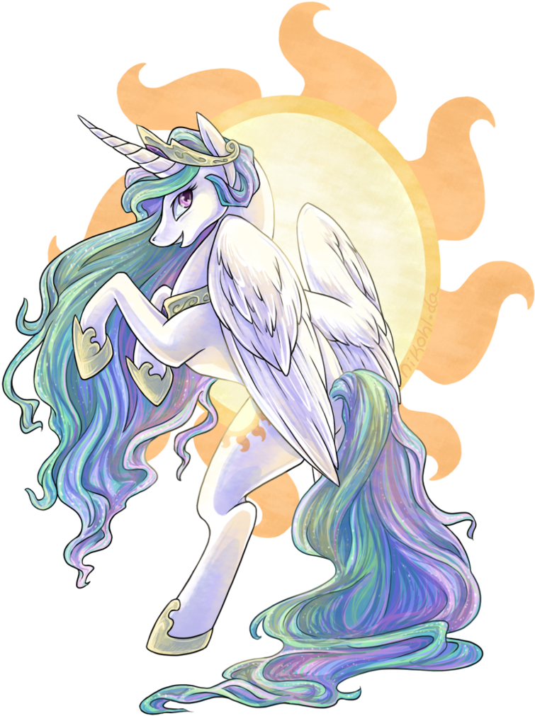 25 Images About My Little Pony On We Heart It - Princess Celestia Fan Art (780x1024), Png Download