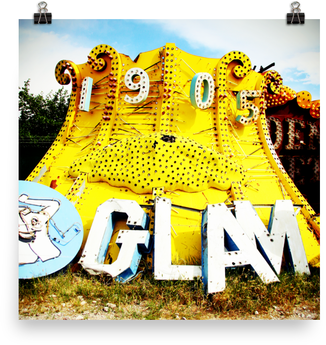 Vintage Vegas Glam Poster Print - Graphic Design (1000x1000), Png Download