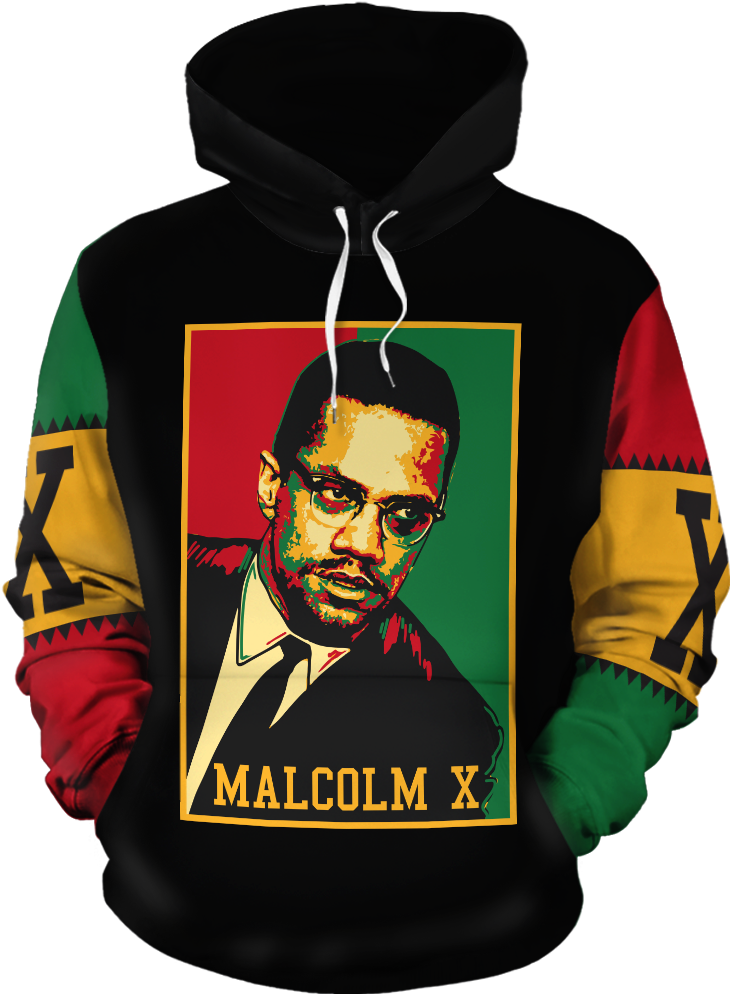Malcolm X Retro All-over Hoodie - Hood (1024x1024), Png Download