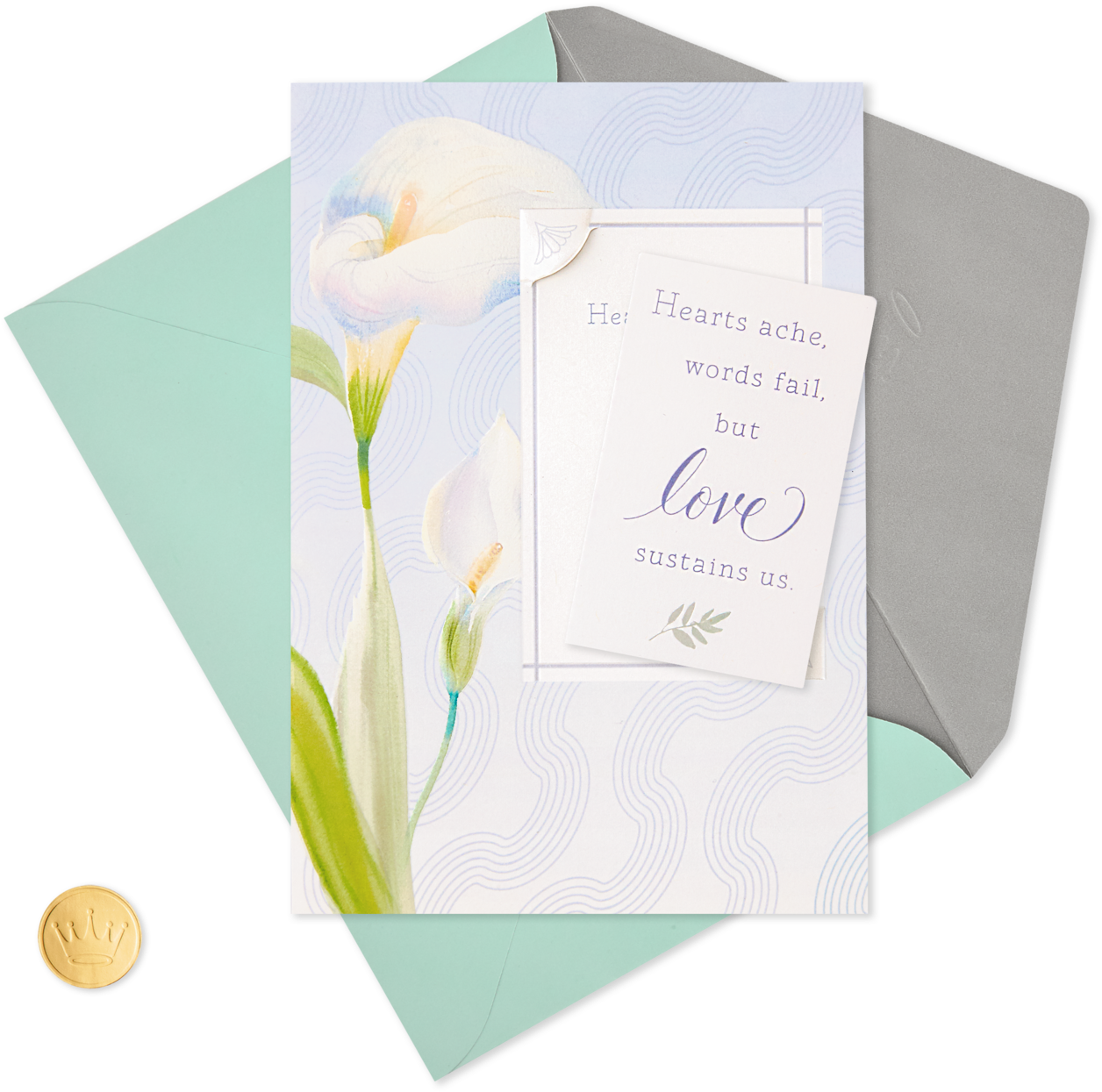 Calla Lily Love Sustains Us Sympathy Card With Removable - Greeting Card (1470x1470), Png Download
