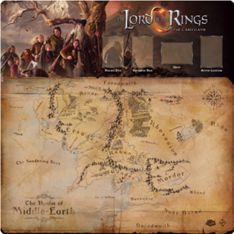 Lord Of The Rings - Fellowship 1 4 Player Game Mat (736x460), Png Download