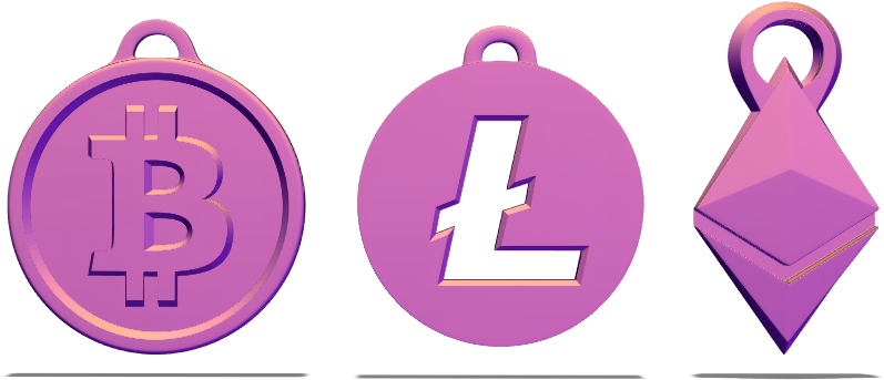 Bitcoin, Litecoin, Ethereum Keychain - Circle (1024x768), Png Download