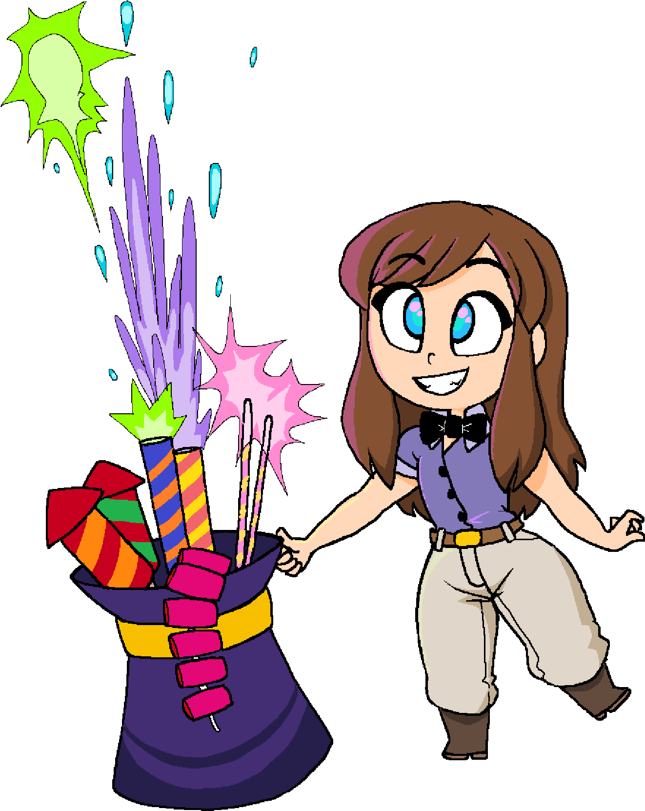 Happy New Year Hat Kid - Cartoon (1366x1710), Png Download