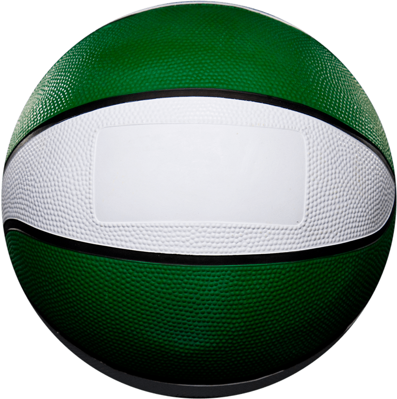 Speed Print 8 Panel Rubber Camp Basketball - Green And White Basketball Png (900x906), Png Download