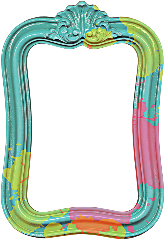 Green, Pink And Turquious Art Frames, Decorative Paper, - Picture Frame (550x800), Png Download