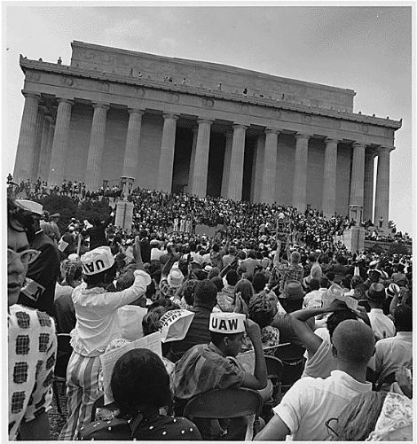 Black And White Crowd - Lincoln Memorial (1099x500), Png Download