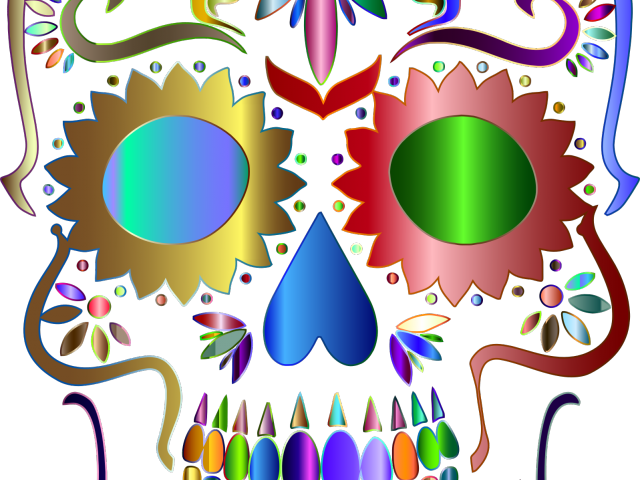 Sugar Skull Clipart Silhouette - Sugar Skull Transparent Background (640x480), Png Download