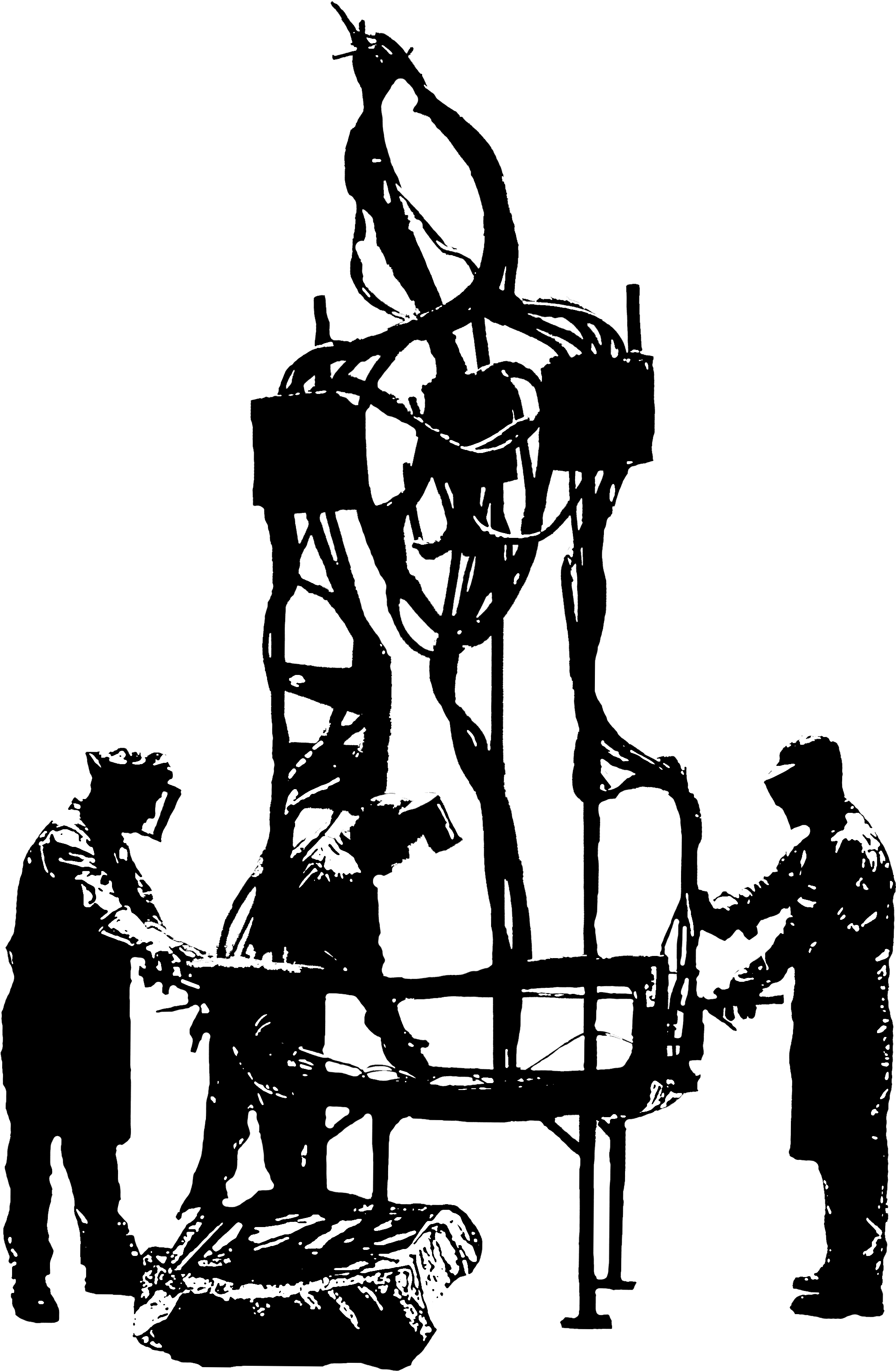 Silhouette Of Auto Workers Sculpture - Machine Tool (3934x5218), Png Download