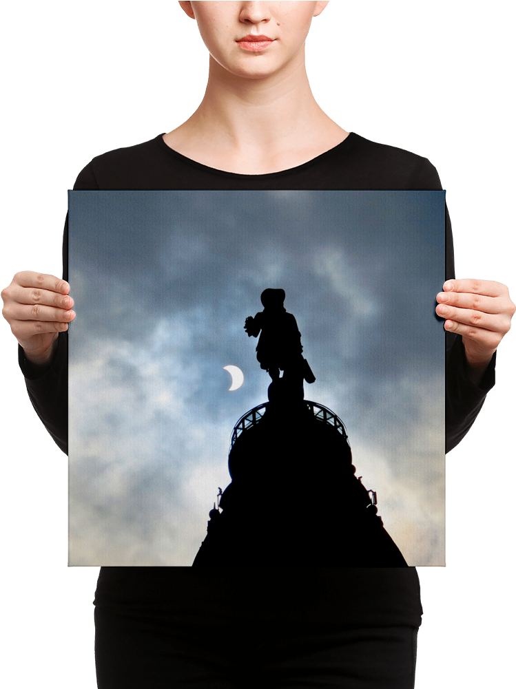 Eclipse Over Philadelphia City Hall - Canvas (1000x1000), Png Download