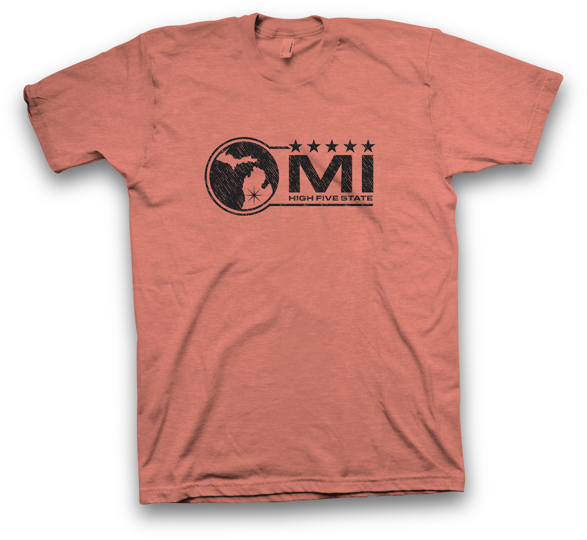 Mi High Five State Original Five Star Logo In Black - T Shirt (2500x2000), Png Download