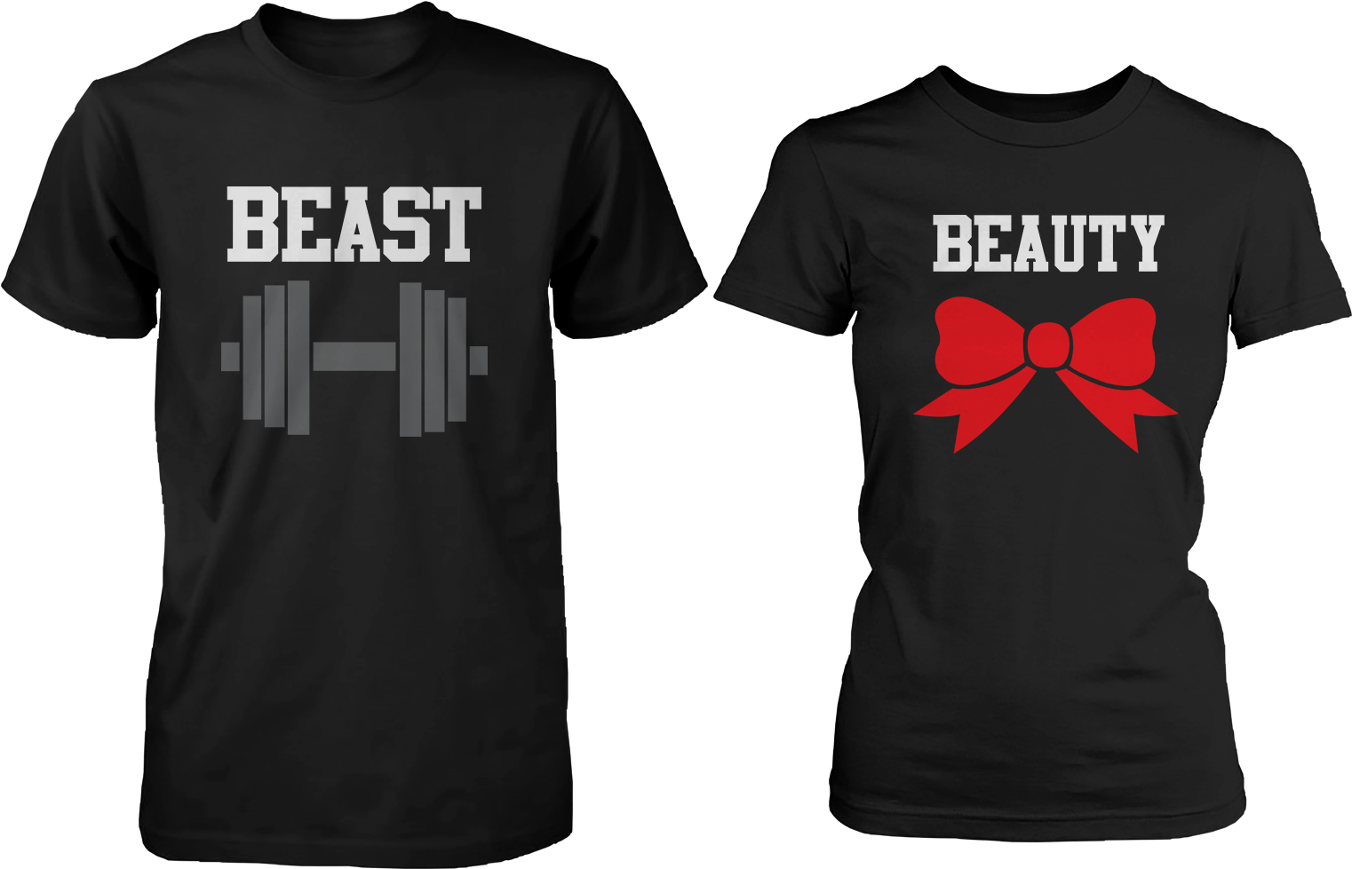 Beauty & Beast - Couple Shirt King Queen (1550x1000), Png Download