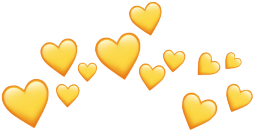 Hearts Sticker - Yellow Heart Emoji Crown (1024x1024), Png Download