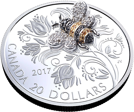162253 Side-570 - Canadian Mint Bee Coin (570x570), Png Download