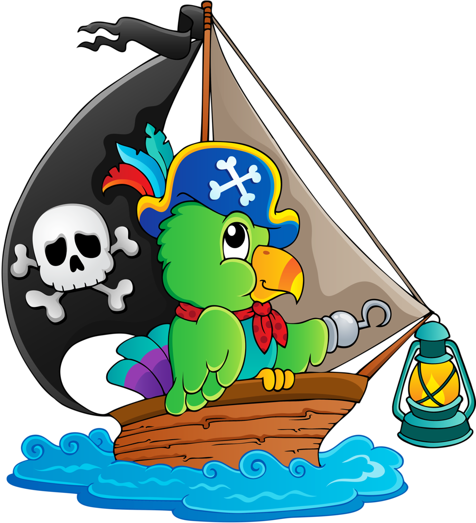 Pirate Parrot - Piracy (932x1024), Png Download