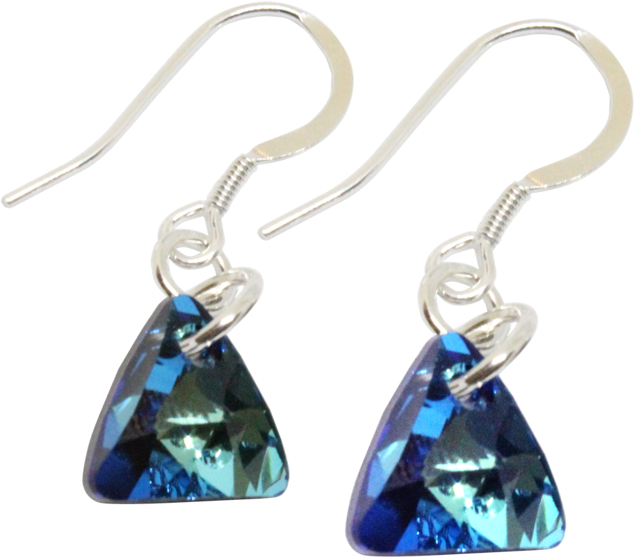 Swarovski Crystal Bermuda Blue Triangle Drop Earrings - Earrings (1000x1000), Png Download
