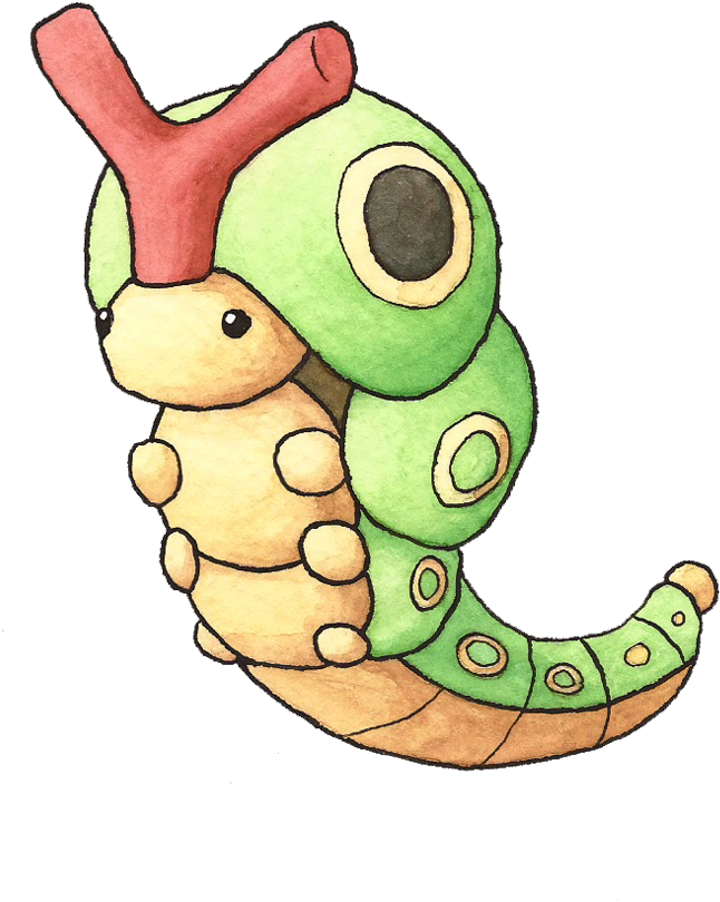 #010 Caterpie / #011 Metapod / #012 Butterfree - Cartoon (964x963), Png Download