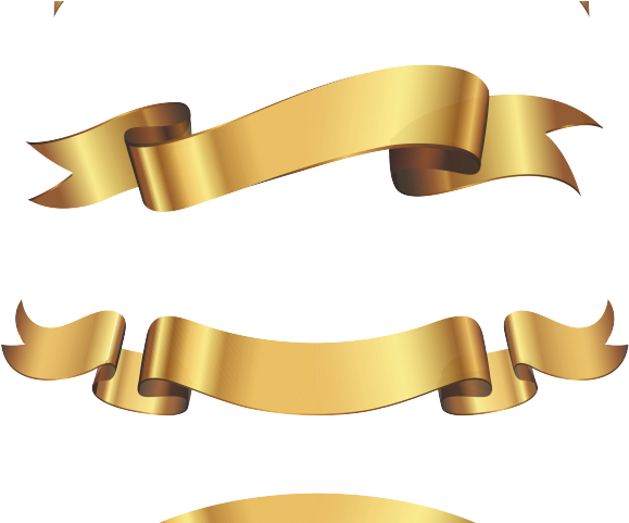 Golden Clipart Gold Ribbon - Vector Ribbons Free (640x480), Png Download