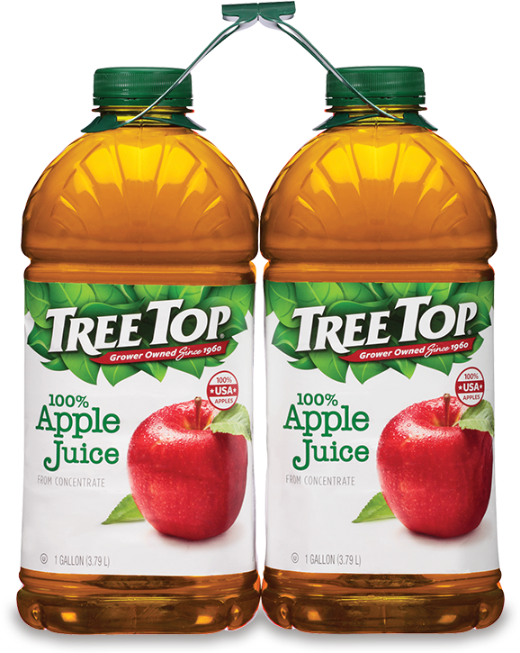 Apple Juice Bottle 128 Oz 2 Pack - Treetop Apple Juice (750x750), Png Download