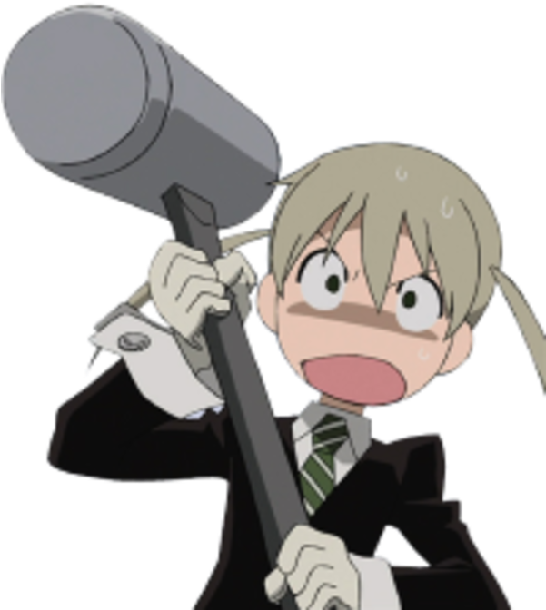 Maka W/ A Hammer - Soul Eater Maka Png (600x687), Png Download