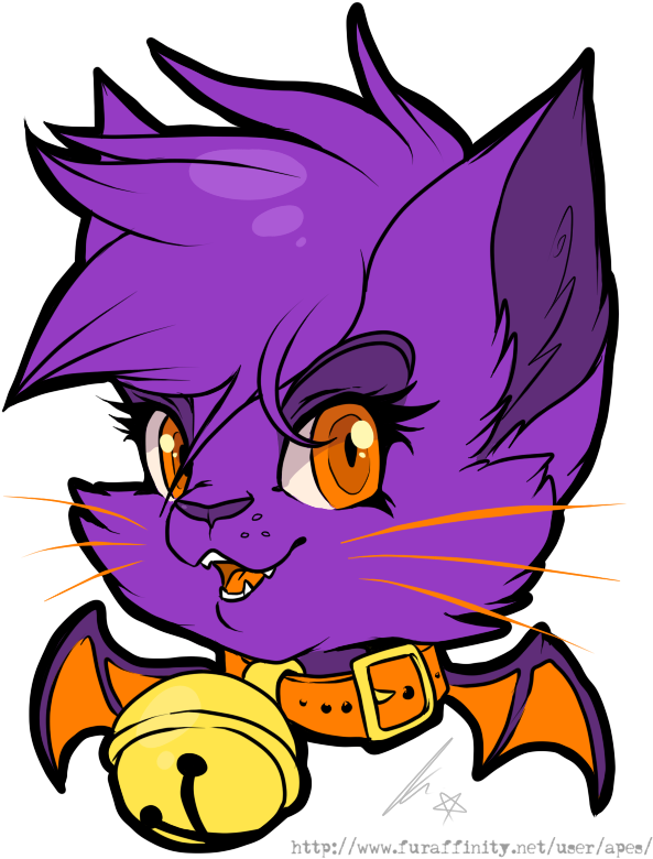 Headshot - Halloween Cat - Cartoon (600x800), Png Download