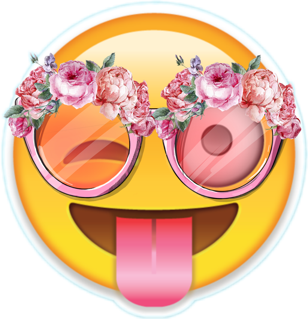 Pink Sunglasses Flowers (1024x1060), Png Download